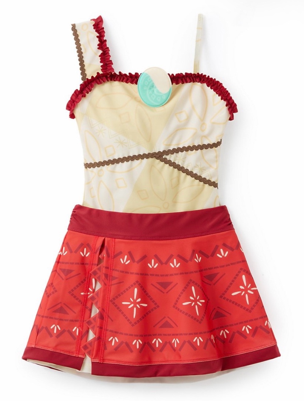 Disney Moana 2 Deluxe Costume Swim Set Girls Size 9/10 EUC Sold Out